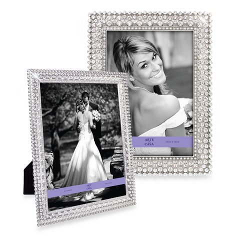Pewter Picture Frame With Sunburst Crystals